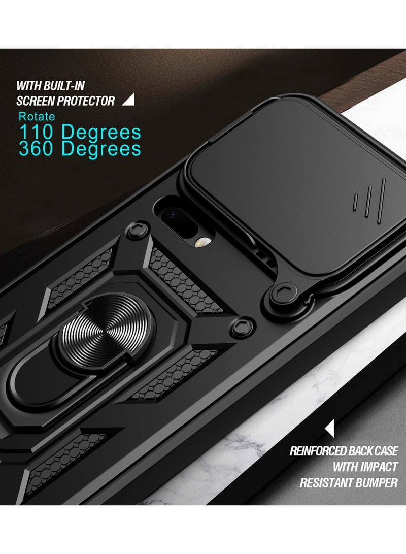 Cover for Xiaomi 17 Pro Max, Matte Texture Metallic Ultra Thin Shockproof PC Hard Silicone Case with Ring Holder and Sliding Camera Protection - Image 4